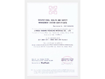 OCCUPATIONAL HEALTH AND SAFETY MANAGEMENT SYSTEM CE